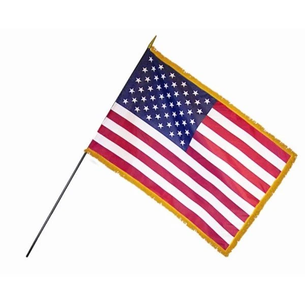 12 In. X 18 In. U.S. Flag Classroom With Fringe-12 Pack 3 12 In. X 18 In. U.S. Flag Classroom With Fringe-12 Pack