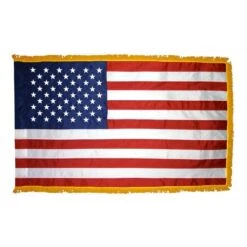 3ft. X 4ft. Rayon US Flag W/ Side Pole Sleeve And Fringe