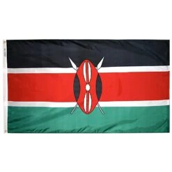 4ft. X 6ft. Kenya Flag W/ Line Snap & Ring