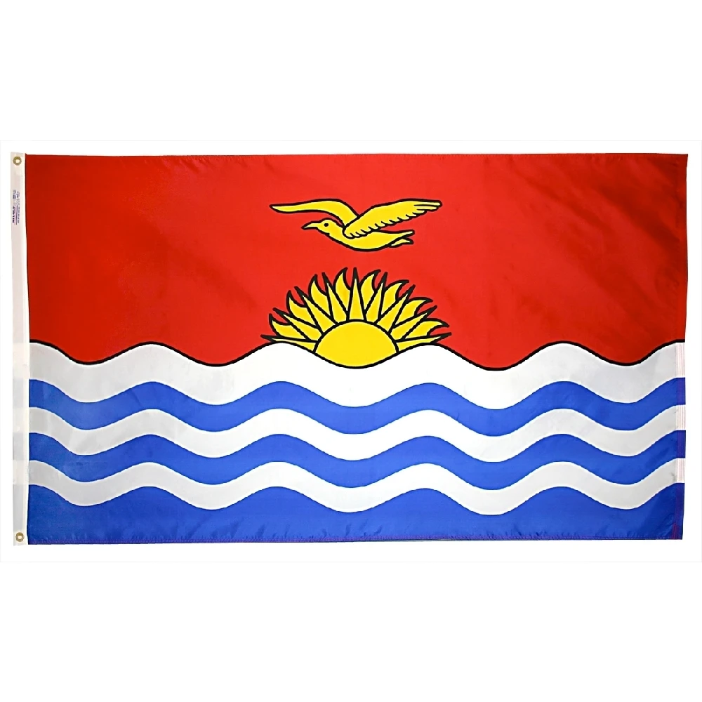 4ft. X 6ft. Kiribati Flag With Brass Grommets 3 4ft. X 6ft. Kiribati Flag With Brass Grommets