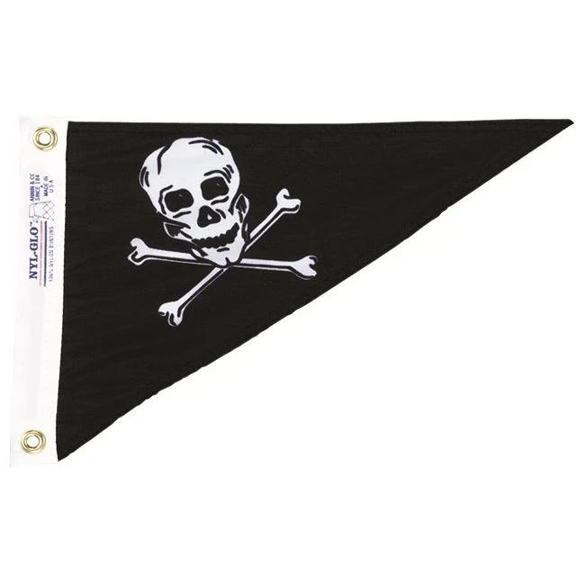 10 In. X 15 In. Pirate Skull And Crossbones Pennant 2 10 In. X 15 In. Pirate Skull And Crossbones Pennant