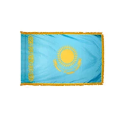 4ft. X 6ft. Kazakhstan Flag With Side Pole Sleeve And Fringe