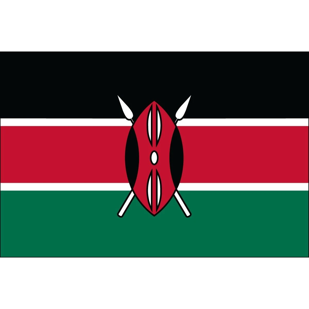 3ft. X 5ft. Kenya Flag With Side Pole Sleeve 3 3ft. X 5ft. Kenya Flag With Side Pole Sleeve
