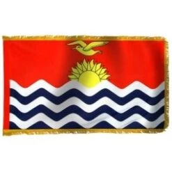 3ft. X 5ft. Kiribati Flag With Side Pole Sleeve And Fringe
