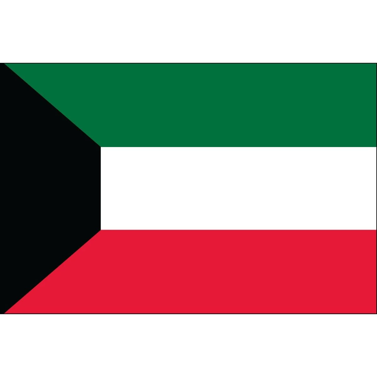 3ft. X 5ft. Kuwait Flag With Side Pole Sleeve 3 3ft. X 5ft. Kuwait Flag With Side Pole Sleeve