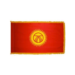 3ft. X 5ft. Kyrgyzstan Flag With Side Pole Sleeve And Fringe