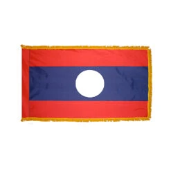 4ft. X 6ft. Laos Flag With Side Pole Sleeve And Fringe