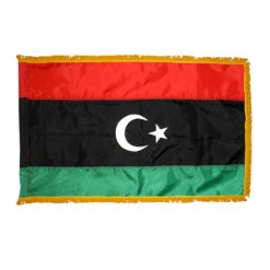 4ft. X 6ft. Libya Flag With Side Pole Sleeve And Fringe