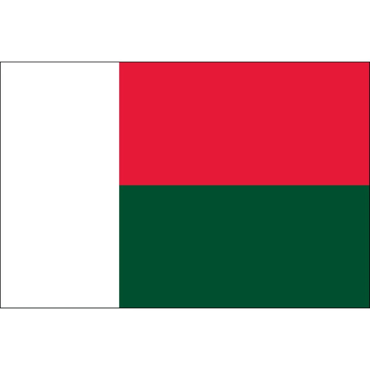 3ft. X 5ft. Madagascar Flag With Side Pole Sleeve 3 3ft. X 5ft. Madagascar Flag With Side Pole Sleeve