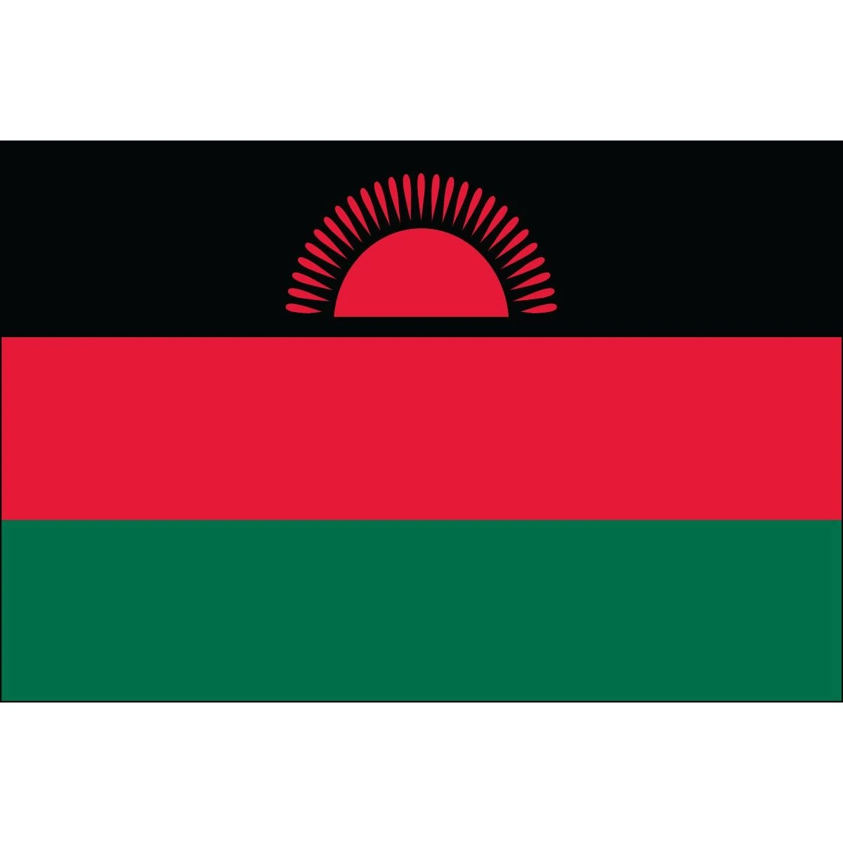 4ft. X 6ft. Malawi Flag W/ Line Snap & Ring 3 4ft. X 6ft. Malawi Flag W/ Line Snap & Ring