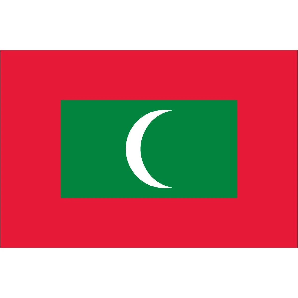 3ft. X 5ft. Maldives Flag With Side Pole Sleeve 3 3ft. X 5ft. Maldives Flag With Side Pole Sleeve