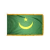 2ft. X 3ft. Mauritania Flag Fringed With Side Pole Sleeve 2 2ft. X 3ft. Mauritania Flag Fringed With Side Pole Sleeve -FlagCenter shop mauritania flag fringe
