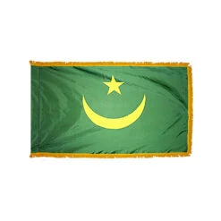 2ft. X 3ft. Mauritania Flag Fringed With Side Pole Sleeve