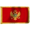 3ft. X 5ft. Montenegro Flag With Side Pole Sleeve And Fringe -FlagCenter shop montenegro flag with pole hem and fringe