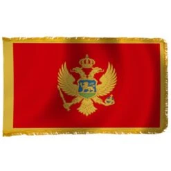 3ft. X 5ft. Montenegro Flag With Side Pole Sleeve And Fringe