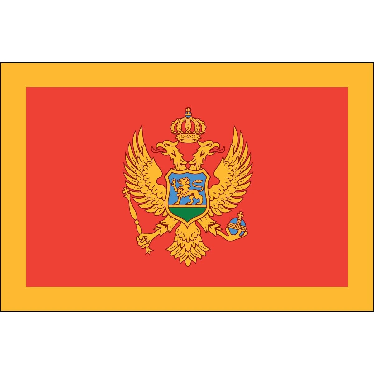 3ft. X 5ft. Montenegro Flag With Side Pole Sleeve 3 3ft. X 5ft. Montenegro Flag With Side Pole Sleeve
