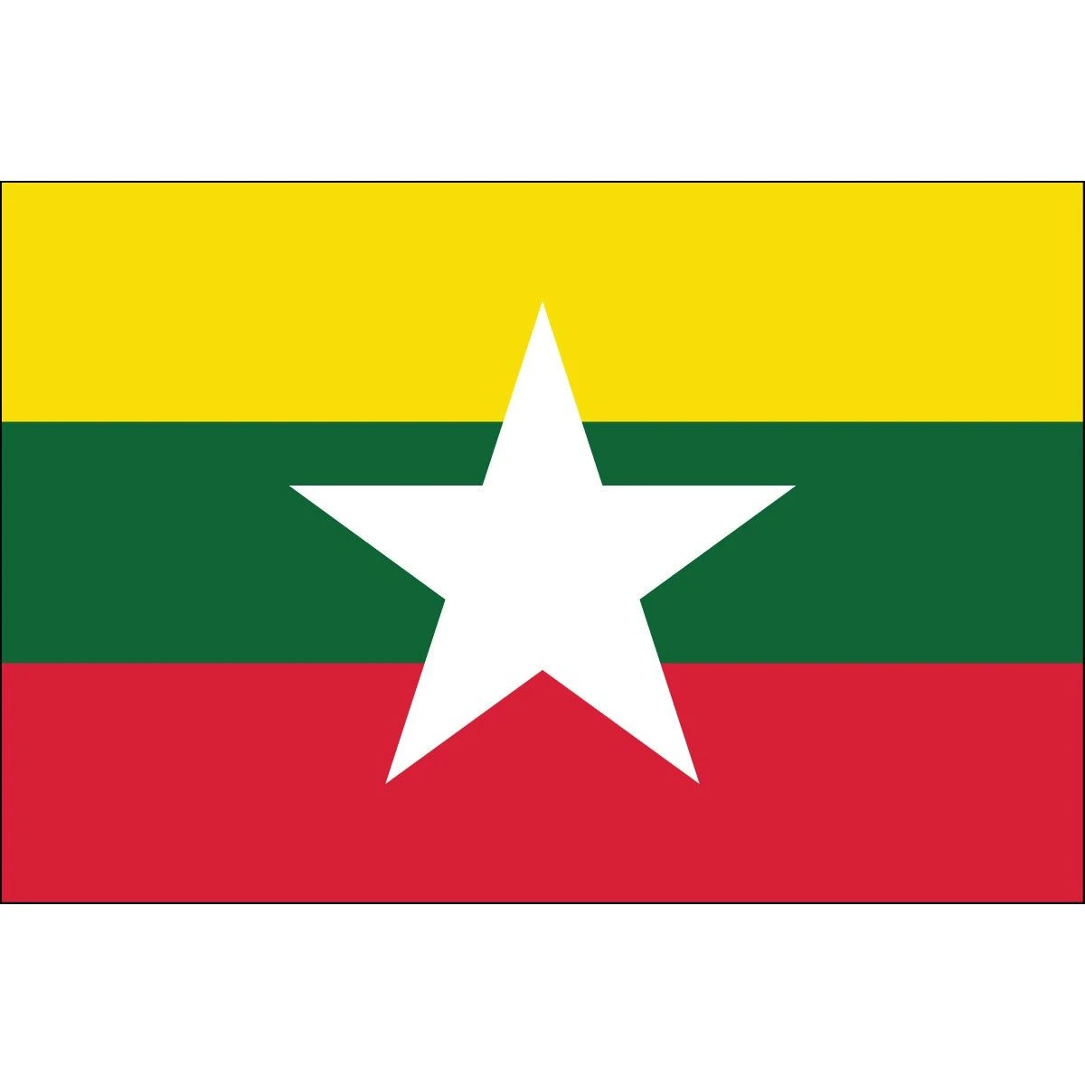 2ft. X 3ft. Myanmar/Burma Flag With Canvas Header 3 2ft. X 3ft. Myanmar/Burma Flag With Canvas Header